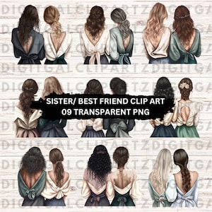 Schwester/beste Freundin Clip art-09 Transparente PNG-Dateien - Digitaler Download - Grafik Download - Schwester Freundin - 1110