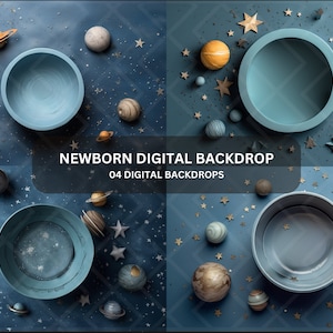 Space Newborn Digital Backdrop, Digital Photography Backdrop, Digital Composite, Photoshop Overlay Newborn Overlay, Empty Bowl -1512
