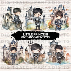 Acquerello Little Prince III Clip Art - 06 File PNG trasparenti - Download digitale - Little Prince Little Knight Castle Little King - 1167