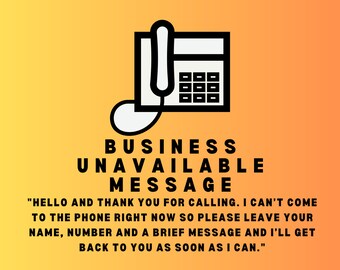 Business unavailable telephone message download 3