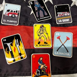 Firefighter loteria sticker pack bombero, bombera, paramedico