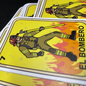 El bombero loteria sticker