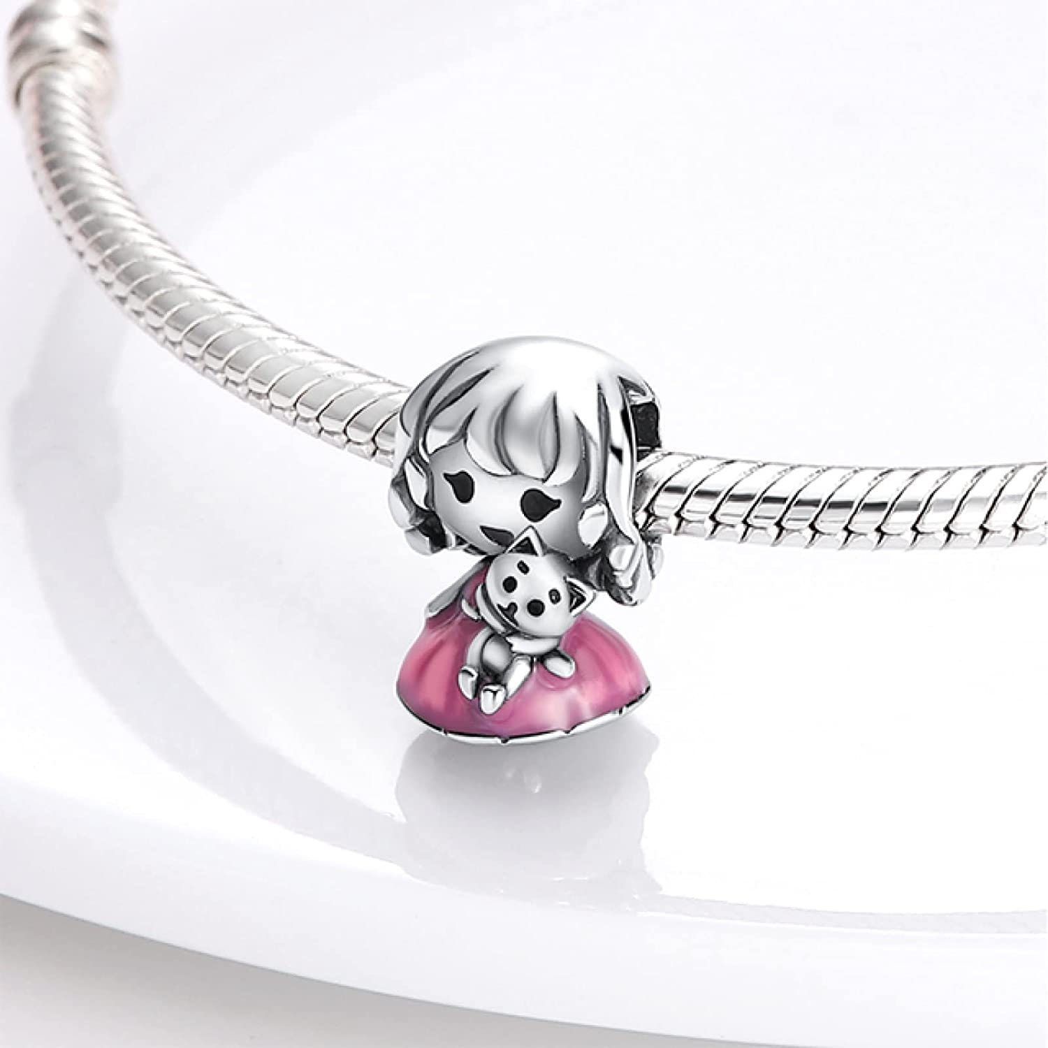 Pink Hello Kitty Princess European Charm Bracelet With Red Heart Crown  Charm 