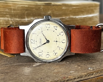 Pobeda ZIM Horloge Sovjet-USSR Mechanisch Retro Zeldzaam minimalistisch horloge.