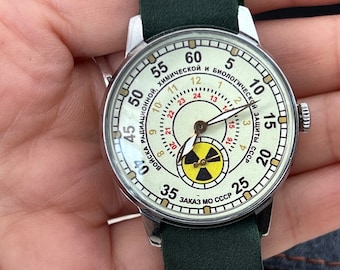 Pobeda Radiation Russian Retro Old Mechanical Soviet, orologio da uomo dall'URSS, raro orologio militare, vecchio orologio retrò Laco ZIM