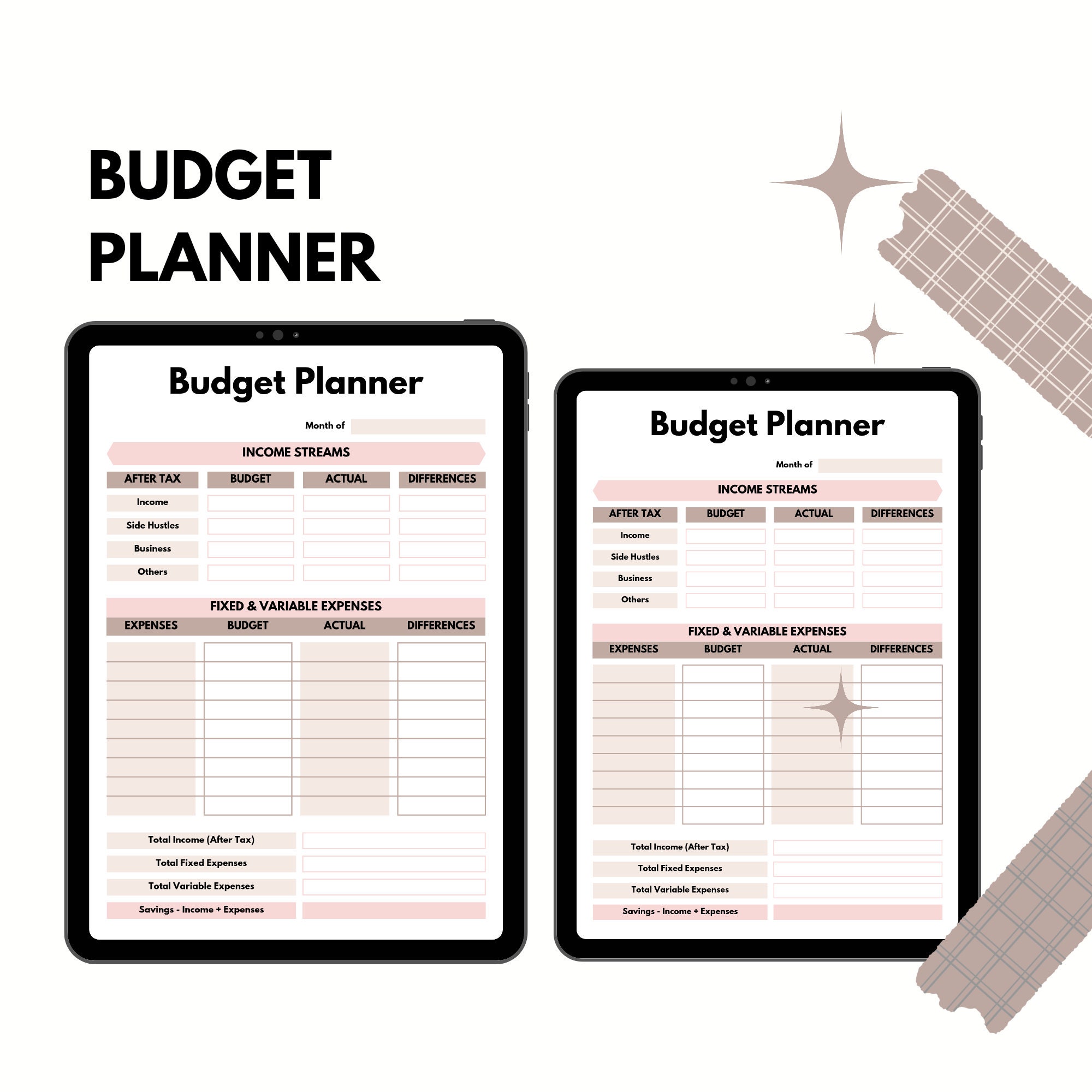 Budget Planner Budget Overview, Savings Tracker, Budget Tracker, Income ...