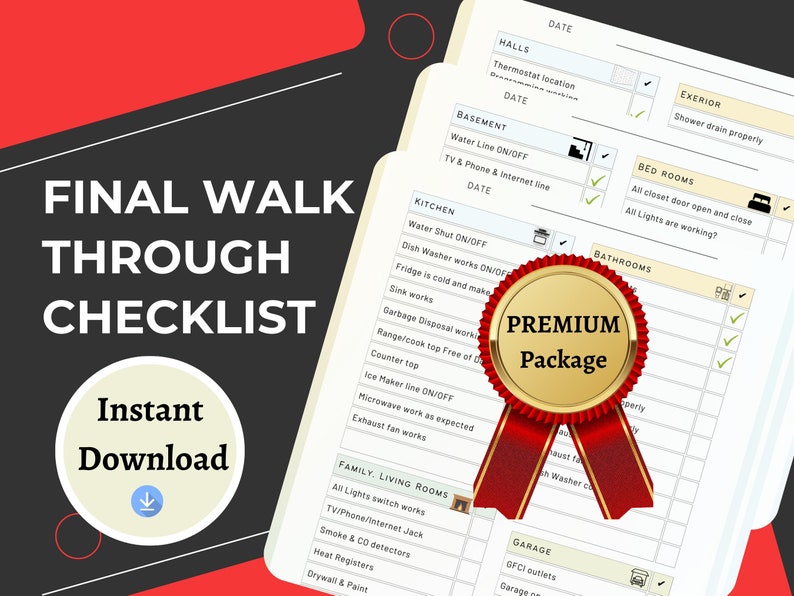 Final Walk Through Checklist | Printable Final Walkthrough| Buyer ...