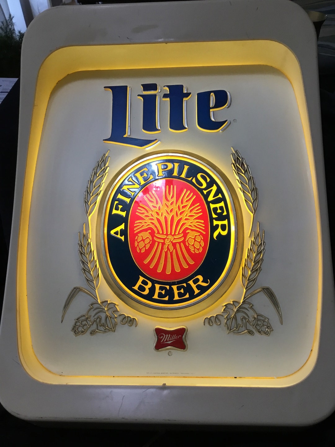 Miller Lite Lighted Beer Sign Etsy