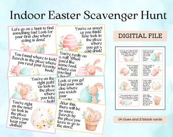 Easter Scavenger Hunt for Indoors, Printable Digital File for Instant Download