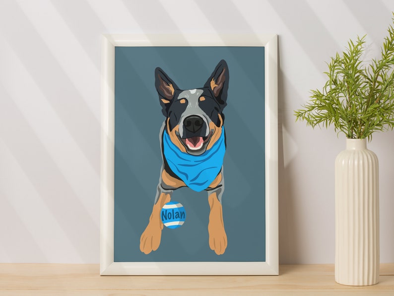 Custom Cartoon Pet Portrait, Pet Lovers Gift, Dog Illustration, Pet Memorial Portrait, Custom Dog Portrait, Dog Birthday Gift image 9
