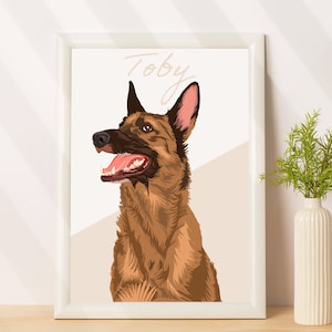 Custom Pet Portrait, Personalized Gift For Pet Lovers,  Custom Dog Portrait, Cartoon Pet Memorial Gift, Custom Illustration From Photo