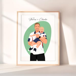 Custom Family Portrait, Personalized Father's Day Gift, Drawing from Photo, Gift for Grandpa, Faceless Illustration, Portrait Drawing
