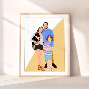 Benutzerdefinierte Cartoon Porträt, Familien Porträt Illustration, personalisierte Geschenk für Familie, Porträt Zeichnung vom Foto, individuelle Porträt Geschenk