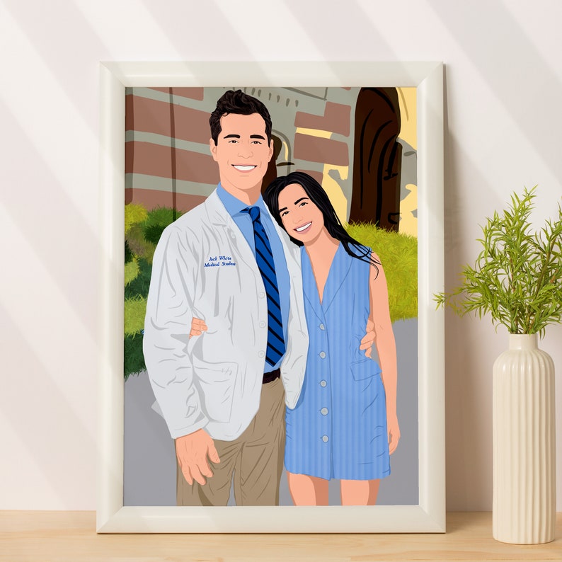 Custom Nurse Cartoon Portrait, Personalized Gift, Portrait From Photo, Nursery Gift For Her, Custom Illustration image 6