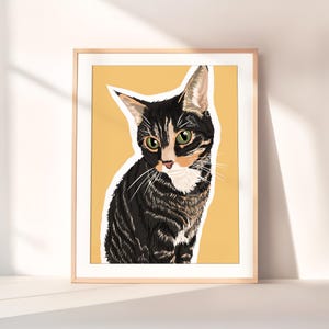 Aangepast kattenportret, gepersonaliseerd cadeau voor katteneigenaar, huisdier illustratie, cadeau huisdierliefhebbers, cadeau kat gedenkteken, cadeau kattensympathie, cadeau huisdier verlies