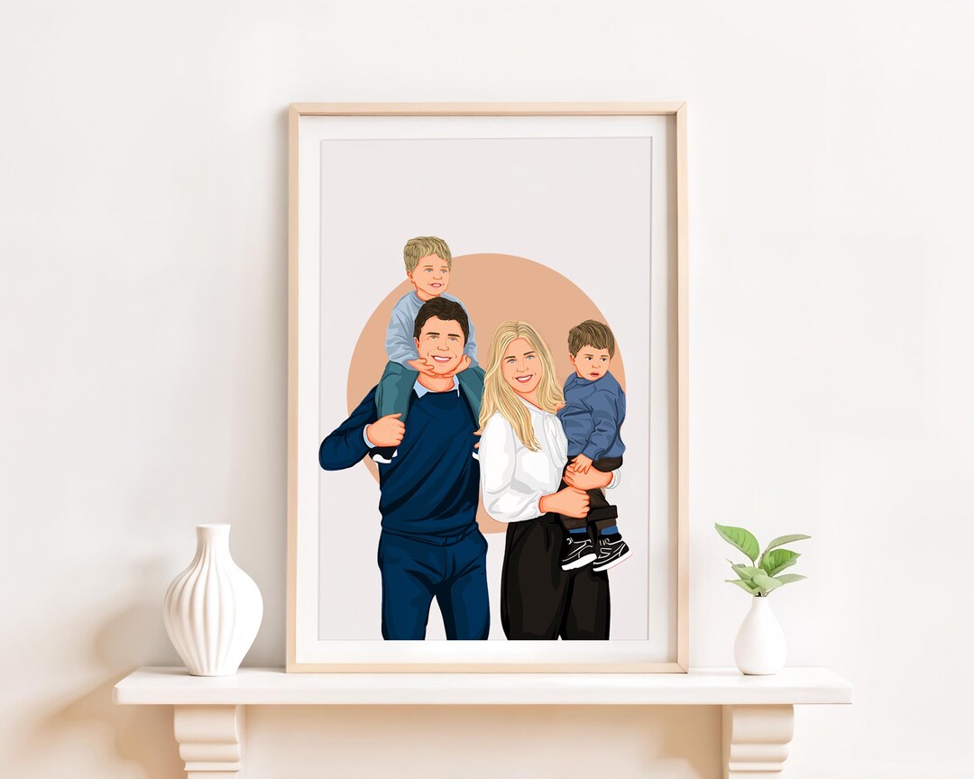Custom Family Portrait, Personalized Christmas Gift (digital File) - Etsy