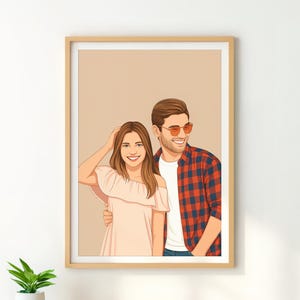 Benutzerdefinierte Karikatur Porträt, personalisiertes Geschenk für ihn, Paar Illustration, benutzerdefinierte Freund Geschenk, Jahrestagsgeschenk, Zeichnung vom Foto
