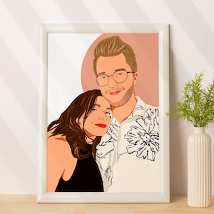 Portrait de famille personnalisé à partir d'une photo, portrait de dessin animé, cadeau pour la famille, portrait sans visage, portrait personnalisé, cadeau personnalisé pour lui image 8