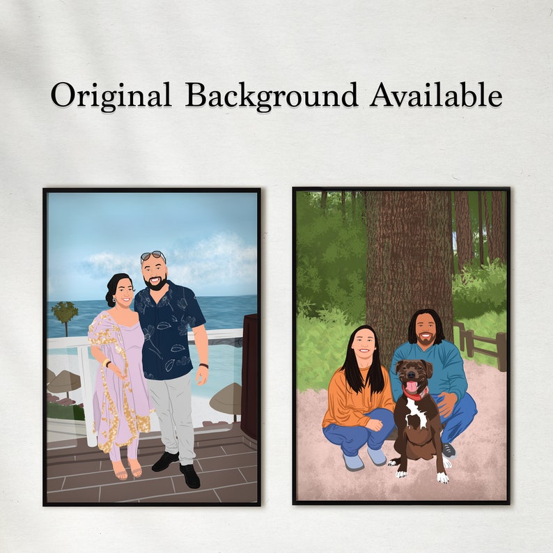 Custom Family Portrait From Photo Personalized Fathers Day Gift Faceless Portrait Print Gift For Grandparents / Dad image 5