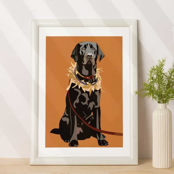 Personalized Pet Portrait, Custom Pet Memorial, Custom Dog Painting, Cartoon Dog / Cat Portrait, Gift For Pet Lovers
