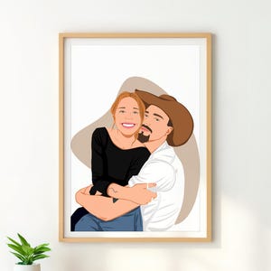 Niestandardowy prezent portretowy dla pary, ilustracja z kreskówki, spersonalizowany prezent zaręczynowy, portret bez twarzy, portret rodzinny, prezent dla chłopaka