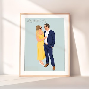 Benutzerdefinierte Paar Porträt, Valentinstag Geschenk, Cartoon Porträt, Geschenk für Freund, Gesichtslose Illustration, Geschenk für Ihn, Zeichnung vom Foto