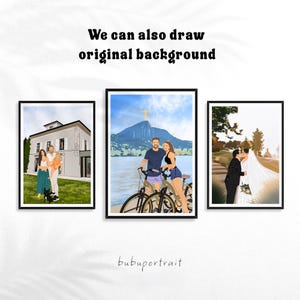 Cartoon Portrait, Custom Drawing, Family Illustration, Personalized Gift, Christmas Gift, Digital Print, Faceless Portrait from Photo image 7