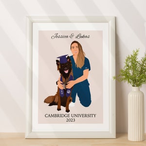 Retrato de formatura personalizado a partir de foto, presente personalizado para ela, presente de formatura para namorado, presente da namorada