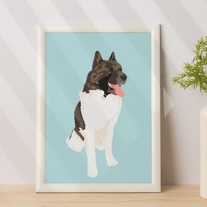 Custom Cartoon Pet Portrait, Pet Lovers Gift, Dog Illustration, Pet Memorial Portrait, Custom Dog Portrait, Dog Birthday Gift image 2