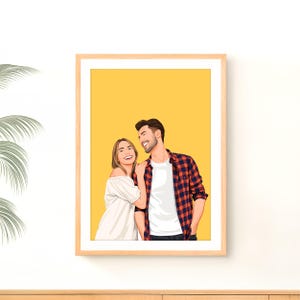 Benutzerdefiniertes Paar Porträt, Cartoon Familie Illustration, personalisiertes Geschenk, Zeichnung vom Foto, Geschenk zum 5