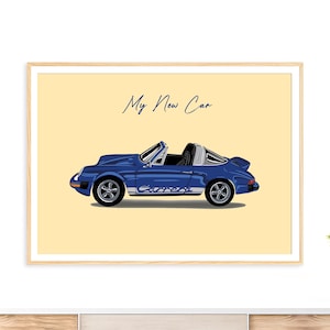 Custom Car Portrait: Personalized Car Lover Gift, Drawing from Photo
