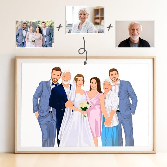 Loved One Portrait From Photo, Personalized Family Memorial