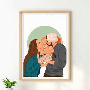 Custom Faceless Portrait Print, Personalized Gift for Him, Father's Day Gift, Family Illustration, Custom Gift for Dad, Drawing from Photo