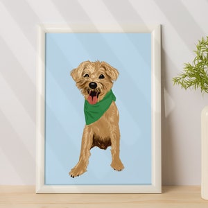 Custom Cartoon Pet Portrait, Pet Lovers Gift, Dog Illustration, Pet Memorial Portrait, Custom Dog Portrait, Dog Birthday Gift image 6