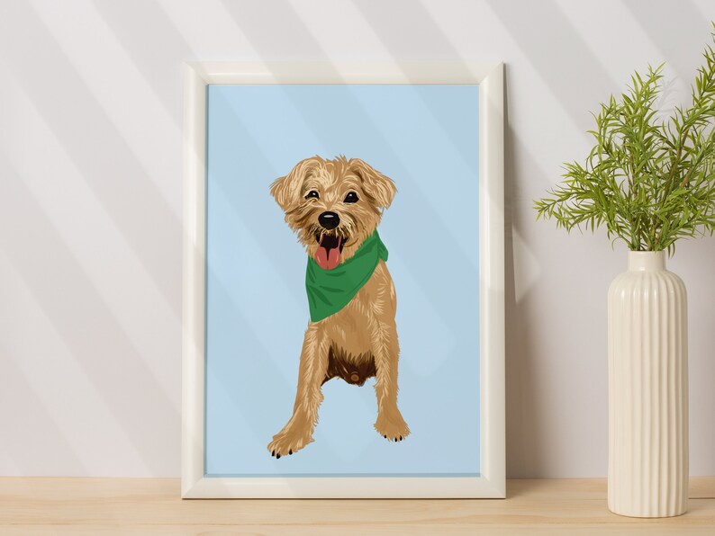 Custom Cartoon Pet Portrait, Pet Lovers Gift, Dog Illustration, Pet Memorial Portrait, Custom Dog Portrait, Dog Birthday Gift image 6