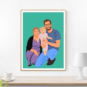 Custom Faceless Drawing, Digital Print Portrait, Family Portrait Gift, Custom Illustration, Personalized Gift, Gift for Family