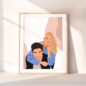 gift for couple, couple portrait, faceless portrait, engagement gift, custom drawing, family portrait, custom gift, boyfriend portrait