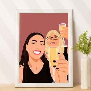 Custom Illustration From Photo, Faceless Portrait, Personalized Gift For Best Friend, Custom Painting, Last Minute Birthday Gift For Friend
