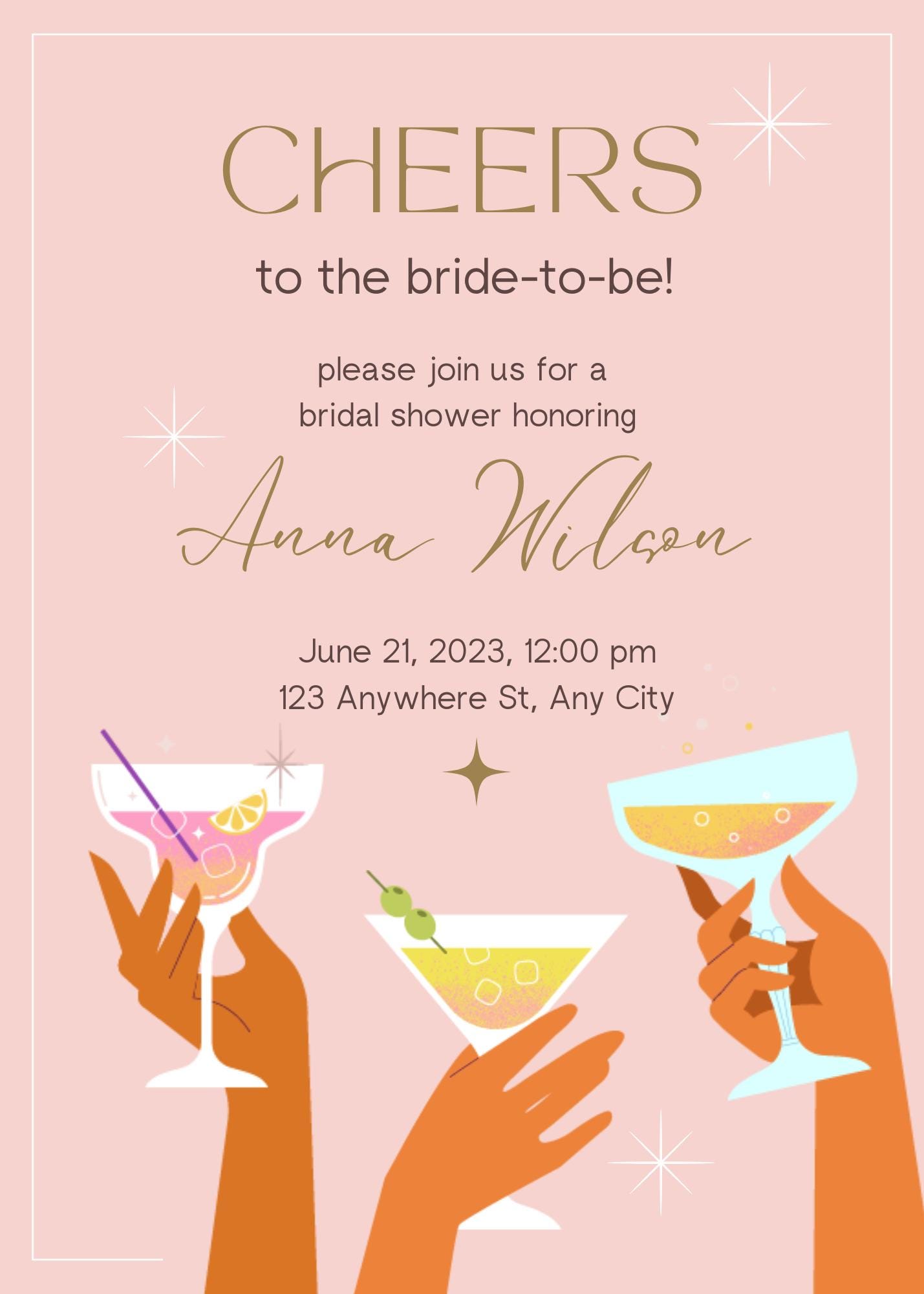 Bridal Shower Evite or Printable Invitation, Editable Invitation, Party Evite, Text Invitation, Electronic Invite, Digital Invitation