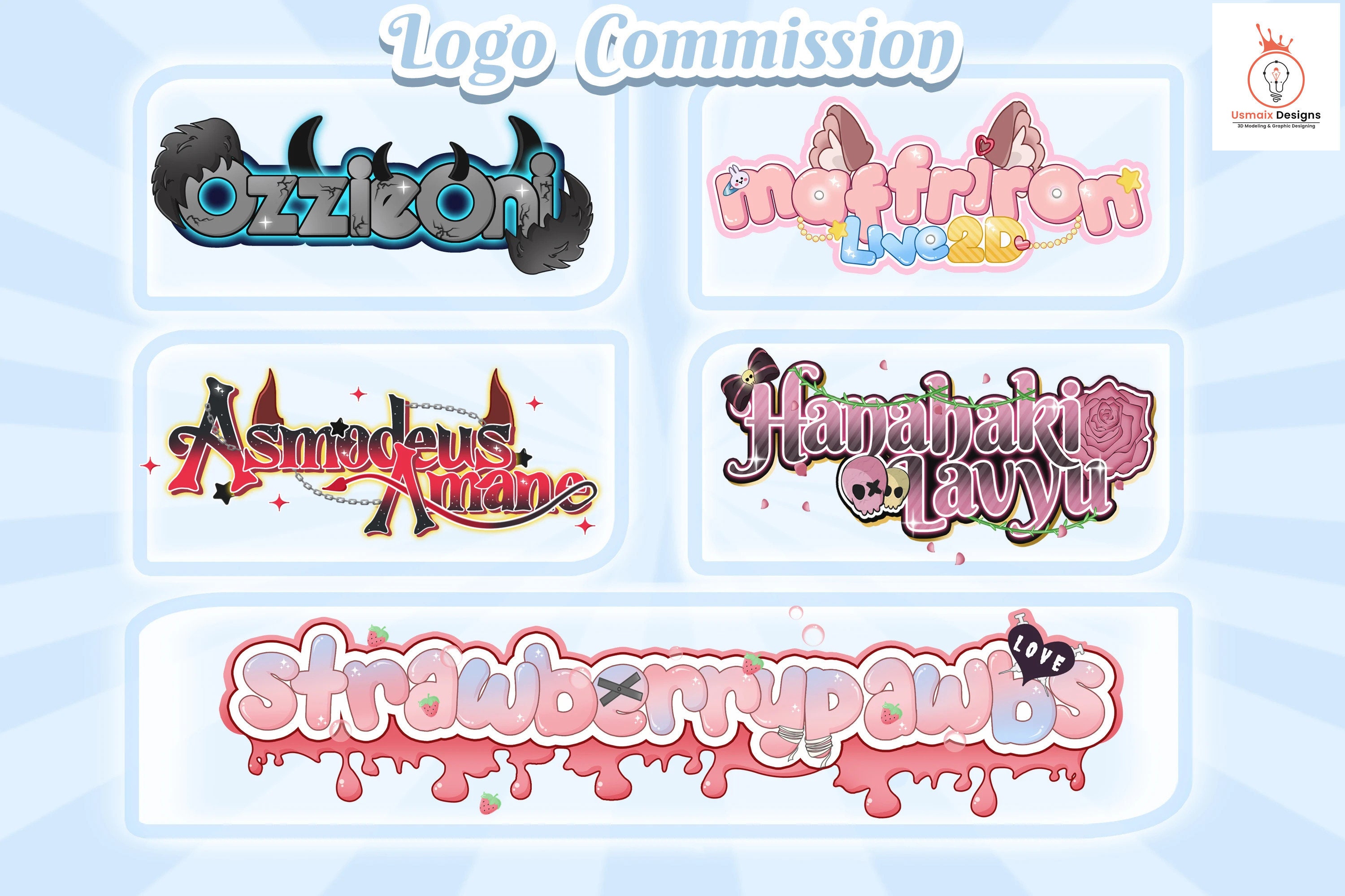 I Will Make Cute Logo for Vtuber and Twitch Streamer Youtube - Etsy
