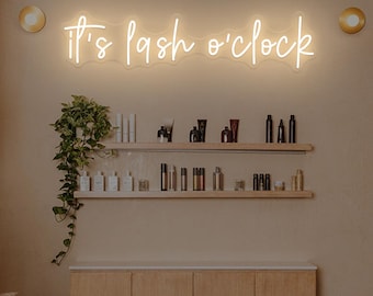 It's Lash o'clock Neon Sign – Lash Salon Wall Light, Eyelash Studio Decor, Lash Tech Room Aesthetic, Beauty Bar LED Sign, Lash Room Decor