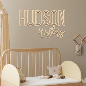 Prénom personnalisé en bois pour décoration murale de chambre d&#39;enfant, lettres en bois, prénom pour chambre de bébé, prénom en bois pour bébé