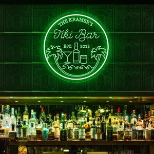 Custom Name Tiki Bar Neon Sign, Tiki Bar Lounge Backyard Sign, Tiki Huts Tiki Patio, Man Cave Pub Signs, Christmas Gift for Father