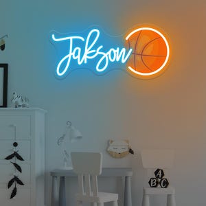 Custom Basketball Name Sign for Kid , Basketball Name Sign Decor, Teenage Boy Gifts for Basketball Player , Man Cave Gifts for Him/Dad/Man