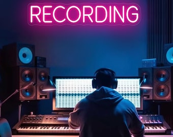 Custom Recording Neon Sign, Recording LED Light sign, Recording Music Sign, Music Studio Wall Art Neon Led Sign, Music Studio Decor