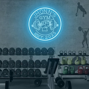 Custom Name Home Gym Neon Sign, Custom Gym Logo Sign Home Gym Sign, Fitness Club Neon Sign Cross Fit Sign, Gifts for Man Cave