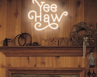 Yeehaw Neon Sign: Western Cowboy Room Decor, Cowboy Party Decor Cowgirl LED Neon Light Gifts Home Western Decor