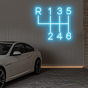 Enseigne au néon de boîte de vitesses de voiture, Enseigne au néon de boîte de vitesses, Enseigne au néon de vitesse, Enseigne au néon pour automobile, Déco murale d'enseigne au néon de garage, Cadeaux de fête des pères