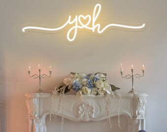 Custom Initial Neon Sign Wedding ,Custom initials Wedding led sign,Personalized initials with heart,Wedding Backdrop Decor,Anniversary Gift