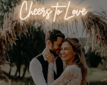 Cheers to Love Custom Neon Sign Wedding Party Decor, Wedding Engagement Neon Sign, Gift For Couple, Personalized Wedding Gifts